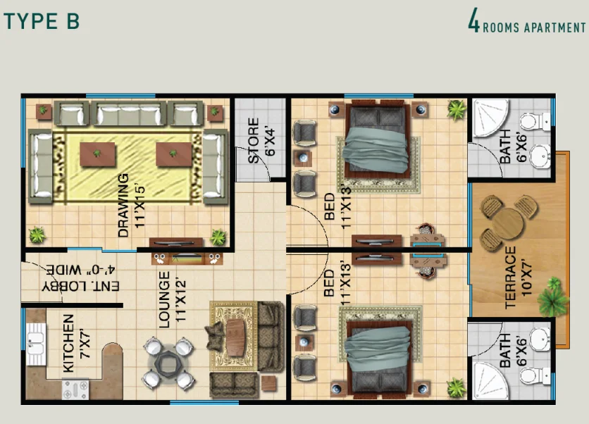 Falaknaz Excellency apartment floor plan