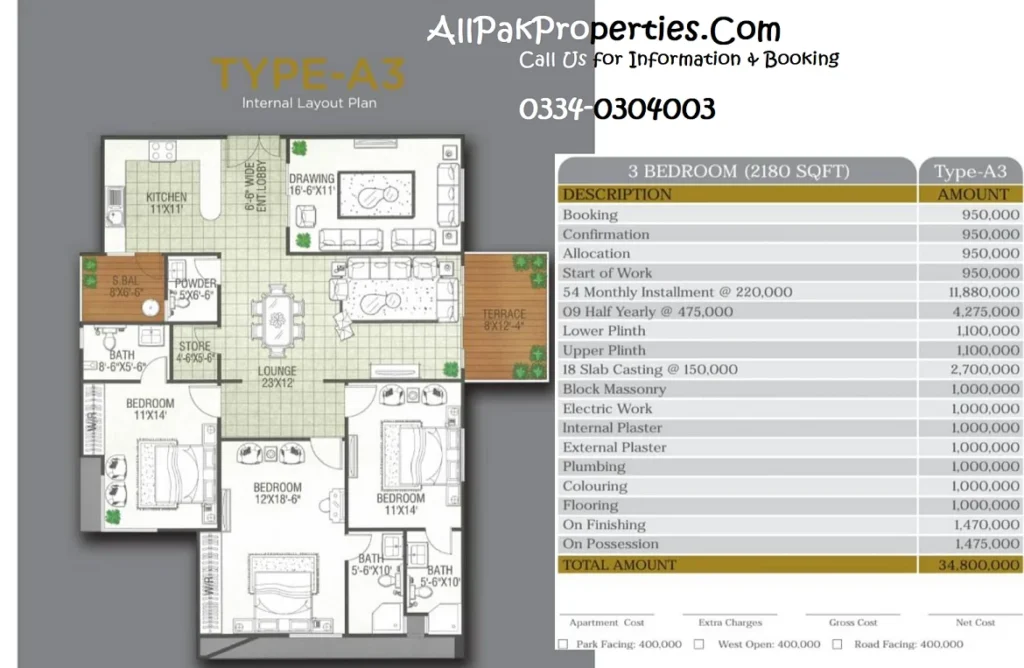 Metropolis Signature Floor Plan and Installment Plan