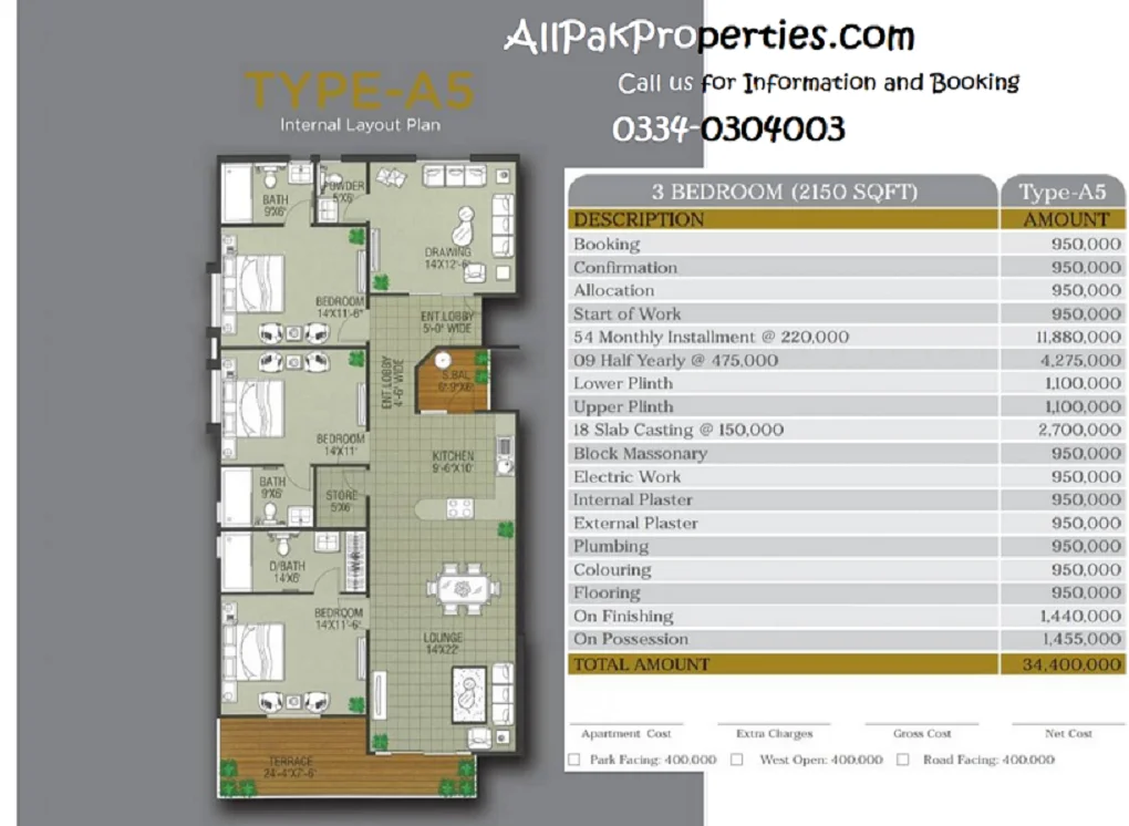 Metropolis Signature Floor Plan and Installment Plan