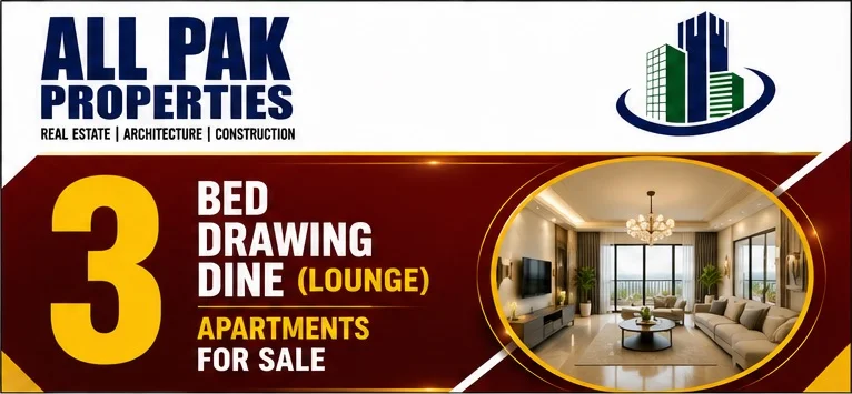 All Karachi 3 Bed Drawing Lounge Aparment for Sale